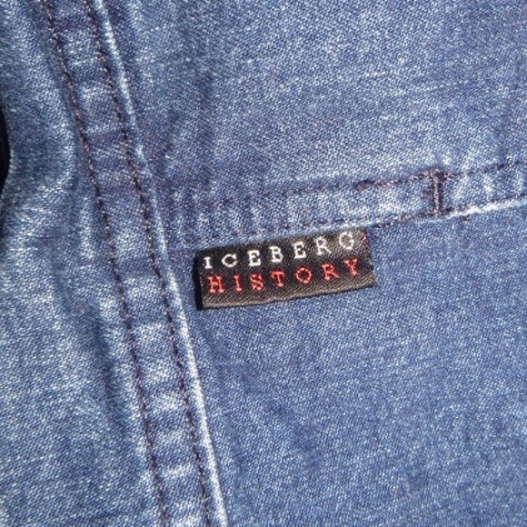 VINTAGE MAGGIE SIMPSON embroidered denim Jean Jacket Iceberg History 42 M vtg - Picture 4 of 4
